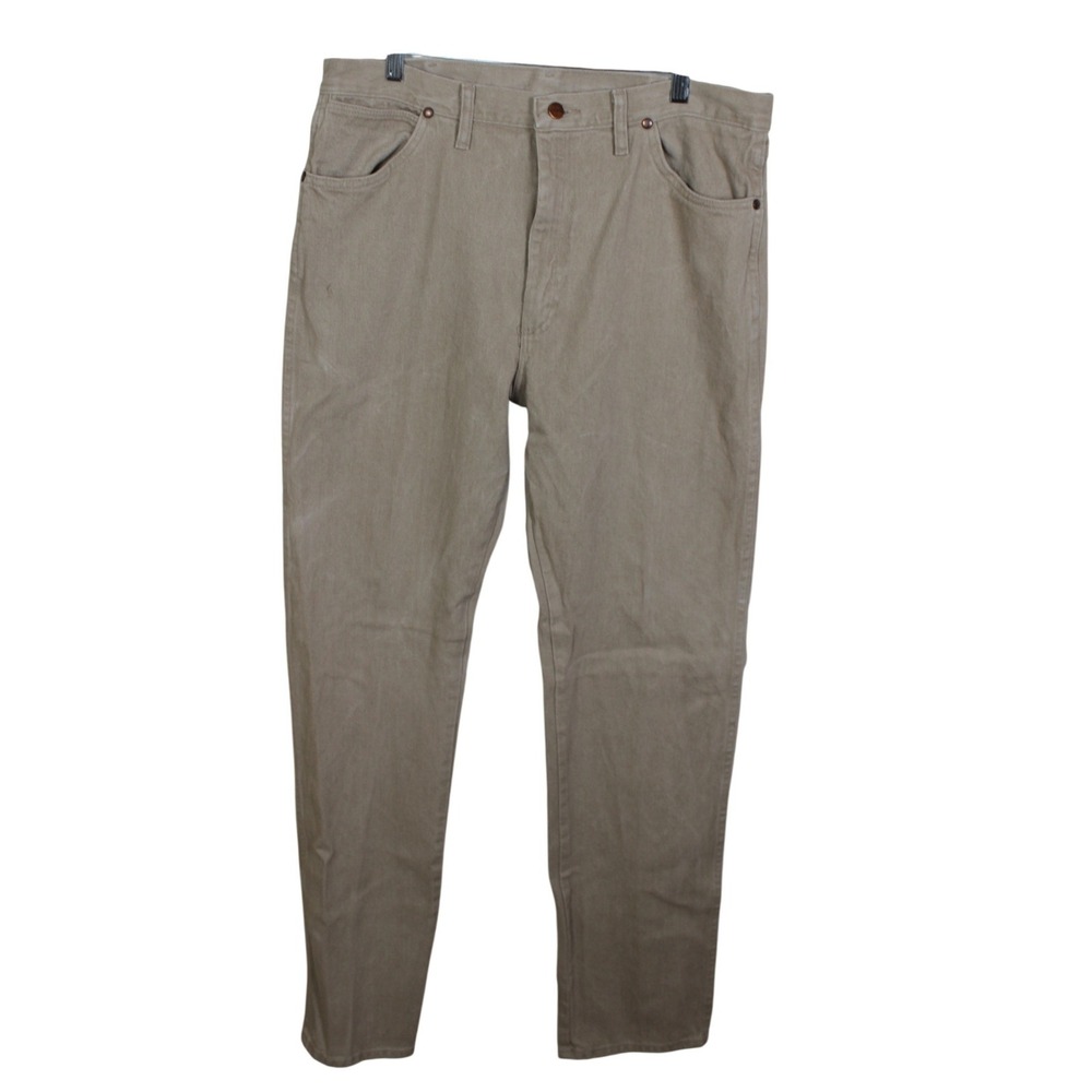 Wrangler Cowboy Cut Tan Relaxed Fit Jeans Mens 36x36 Khaki Cotton 1013MWZTN